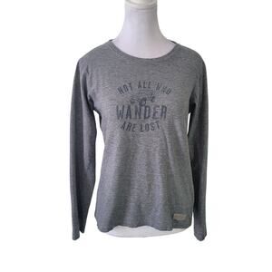 Life Is Good Size S Not All Who‎ Wander Are Lost Jeep Image Long Sleeve Tee Gray